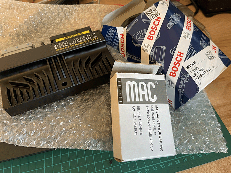 ECUMaster ECU on desk before fitting